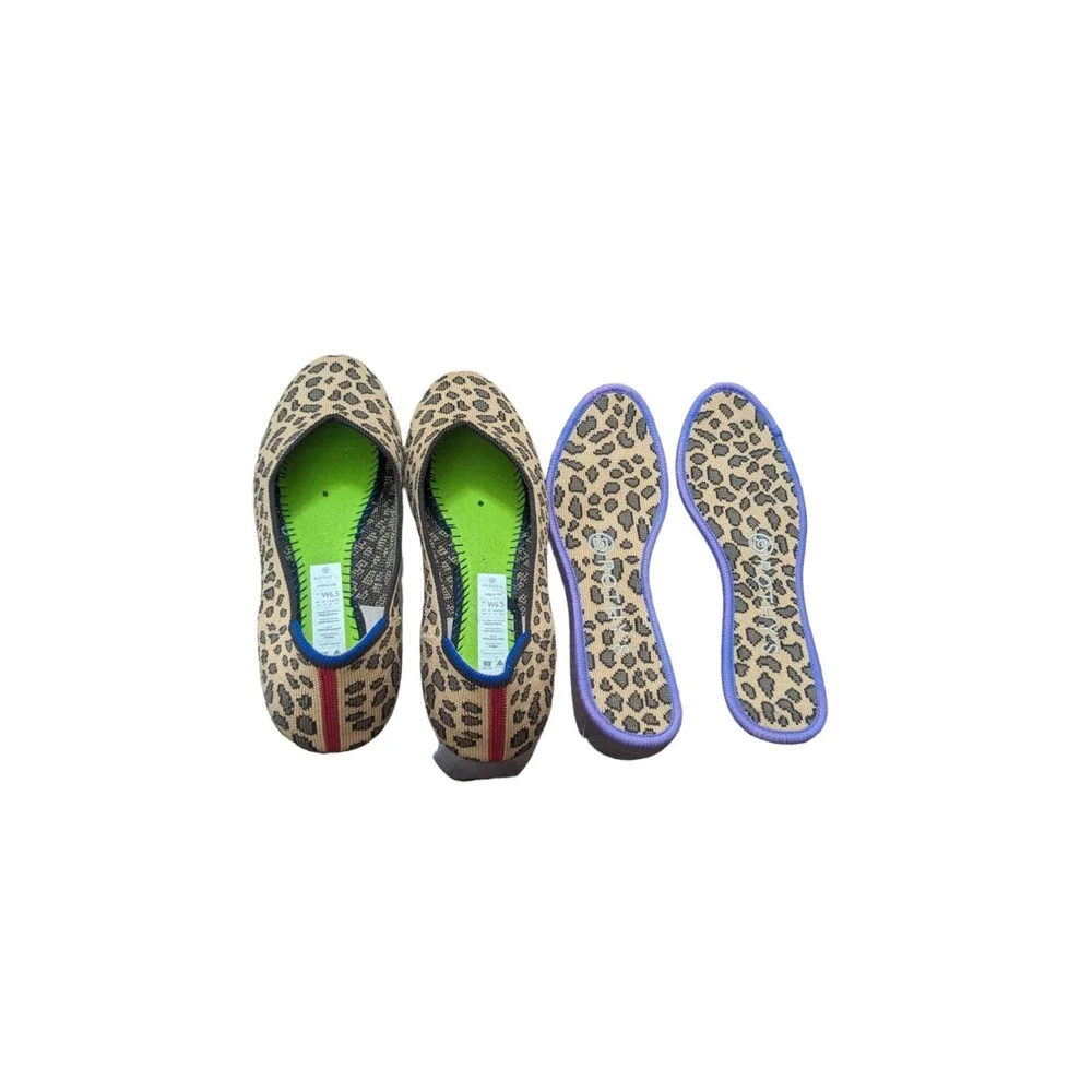 Rothy's The Flat Round Toe Spotted‎ Leopard Print Size 6.5